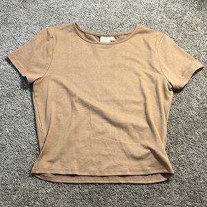 tan/light brown semi cropped shirt